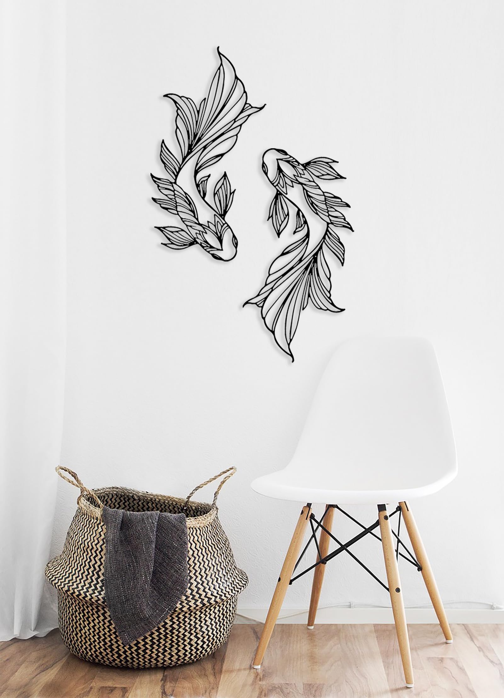 Amazon.com: RESACO Koi Fish Metal Wall Art Japanese Art Wall Decor